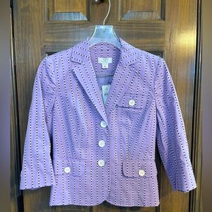 NWT Ann Taylor Loft Purple 3/4 Sleeve Blazer 4p